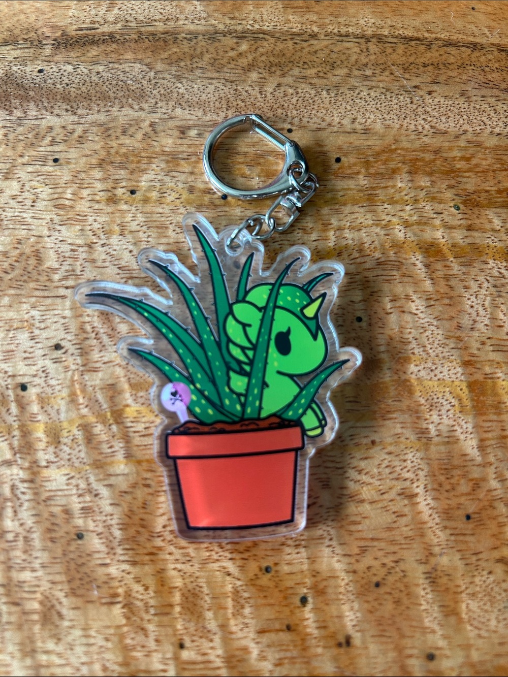 TOKIDOKI Unicorno Green Cactus Aloe Succulent Acrylic Keychain
